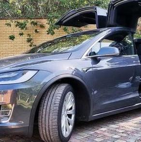 075 Tesla Model X сіра електричний